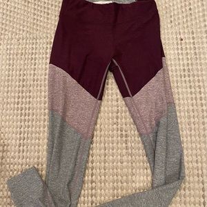 Maroon and grey Outdoor Voices Leggings